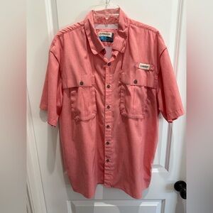 Magellan Outdoors Men's Casual Button Down in Coral